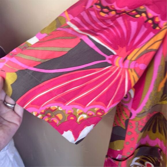 Trina Turk Women's Silk Linen Blend Jacket Size Medium Colorful Work Career Wear - Picture 4 of 8